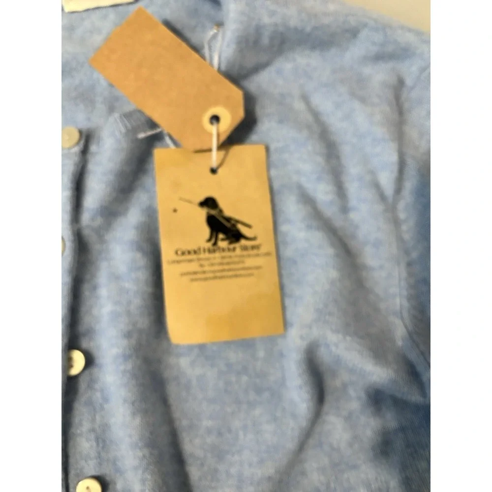 NWT Good Harbour Store XL‎ Women's Blue Cardigan 100% Cashmere